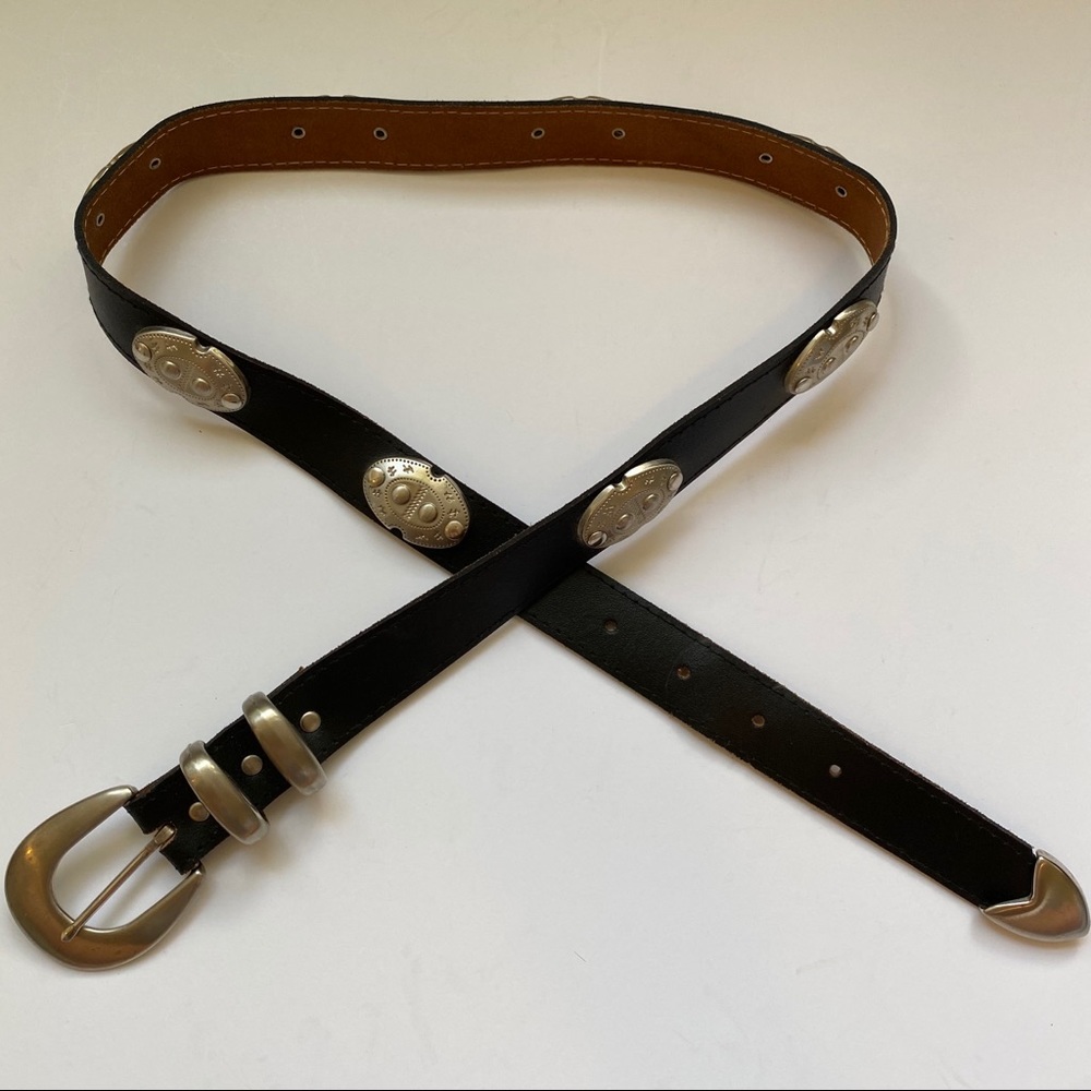 Vintage black leather belt size medium